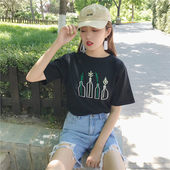 Icon ulzzang grass embroidery t shirt 2017 korean women clothing japan summer style couple printed funny cartoon.jpg 640x640q90
