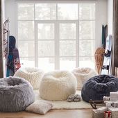 Icon lynx faux fur beanbag c