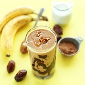 Icon healthy 5 ingredient peanut butter banana milkshake so creamy chocolatey and delicious vegan glutenfree