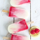 Icon raspberry lemonade yogurt popsicles