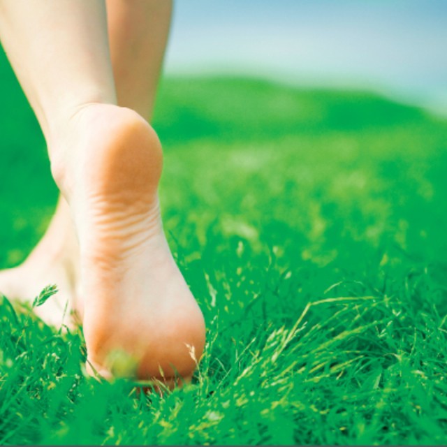 Feet on in grass