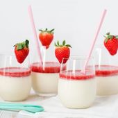 Icon coconut mousse with strawberry sauce