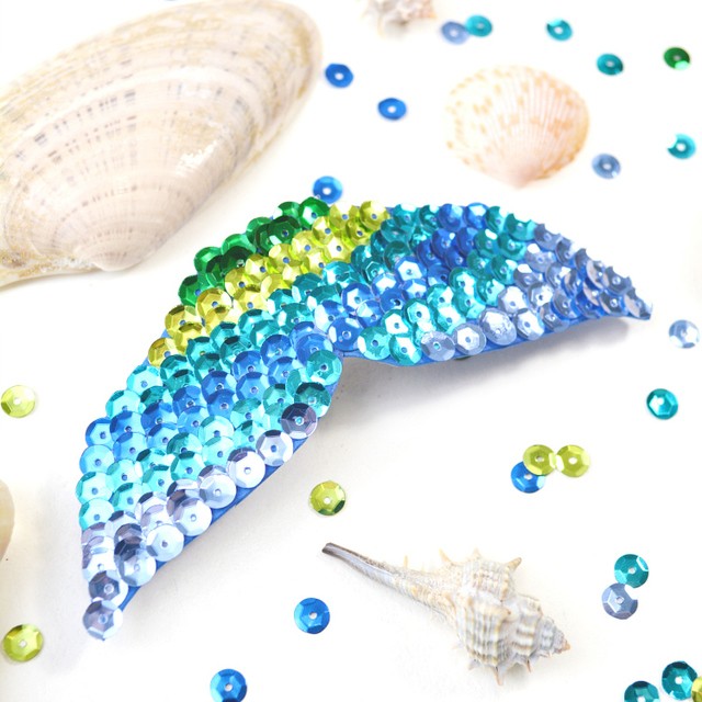 Mermaid fin hair clip craft