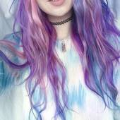 Icon 1453463490 dyed hair pastel blue and violet