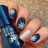 Icon navy blue snowflakes and glitter