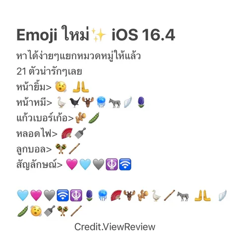แจกทริค💡วิธีดู Emoji ใหม่ iOS 16.4 🩵🩶🩷