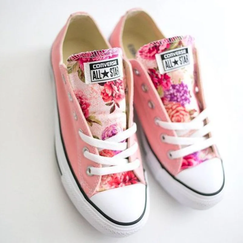 แฟชั่น 'Floral Converse' รองเท้าผ้าใบแนวใหม่ หัวใจ so cute !!