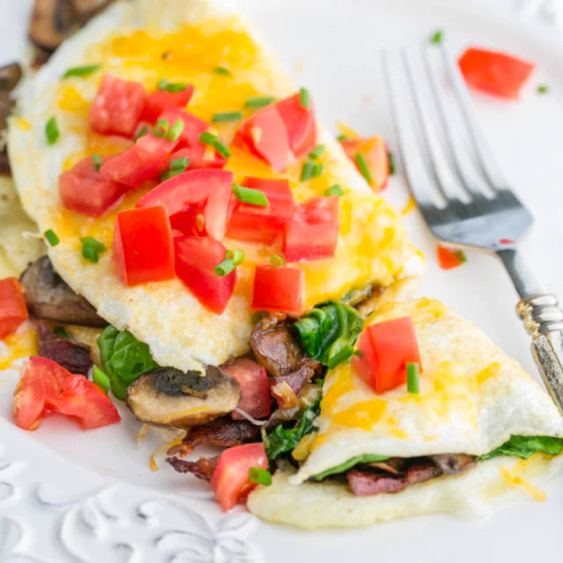 อาหารเช้าง่ายๆ แค่ 5 นาที 'Bacon & Spinach Egg White Omelette'