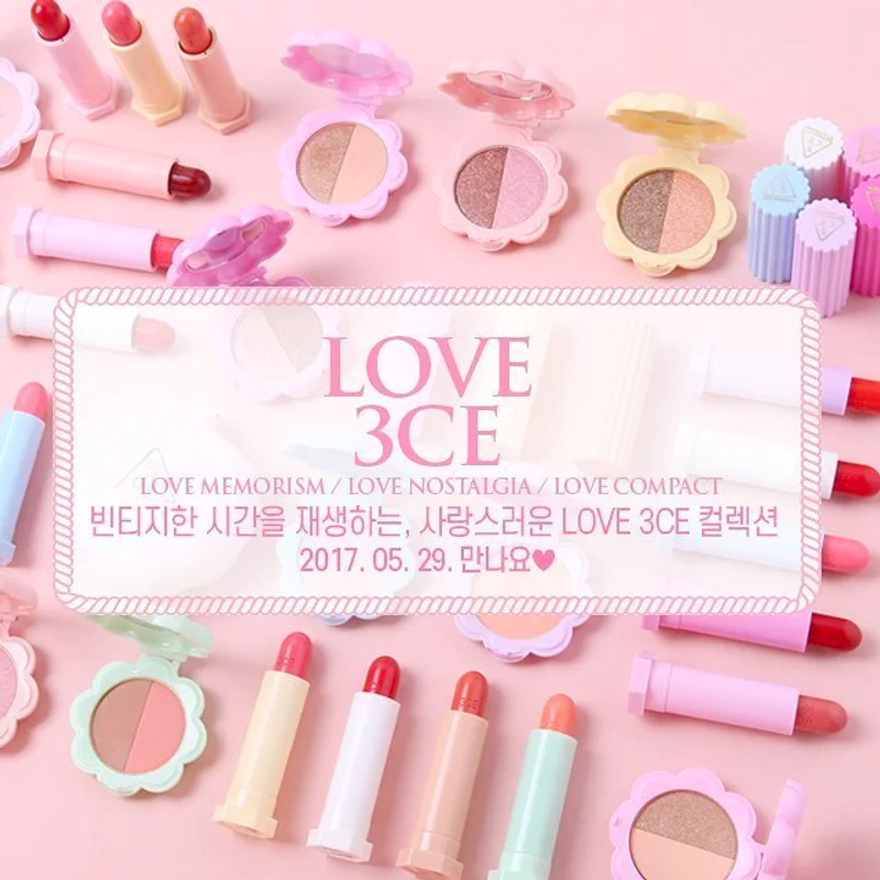 3CE เผยคอลเลคชั่นใหม่ ' LOVE 3CE ' สาวกเครื่องสำอางเกาหลีห้ามพลาด!! 