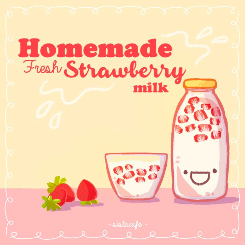 Homemade Fresh Strawberry Milk♥ นมสตรอว์เบอร์รี่ ทำได้ด้วยตัวเอง!