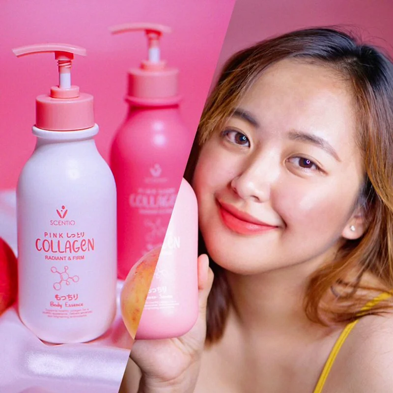 ลองของใหม่ ครีมอาบน้ำ+โลชั่น Scentio Pink Collagen Radiant & Firm 