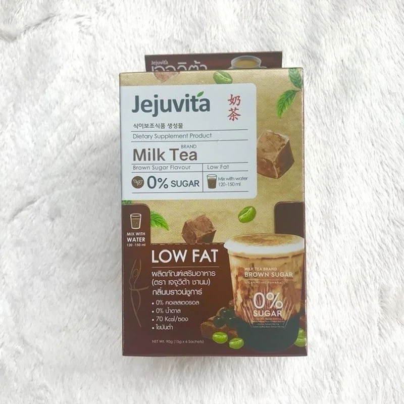 Jejuvita milk tea ชานมบราวน์ชูการ์ กินเพลิน ไม่กลัวอ้วน 