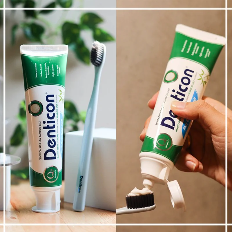 รีวิว ยาสีฟันเกลือไม้ไผ่ สารพัดประโยชน์! Denticon Q10 Plus Bamboo Salt