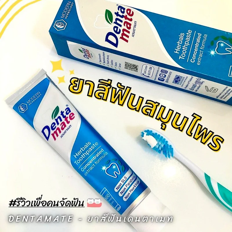 Dentamate ยาสีฟันสมุนไพรไทย แก้ปัญหาฟันเหลืองตัวช่วยเพื่อคนจัดฟัน